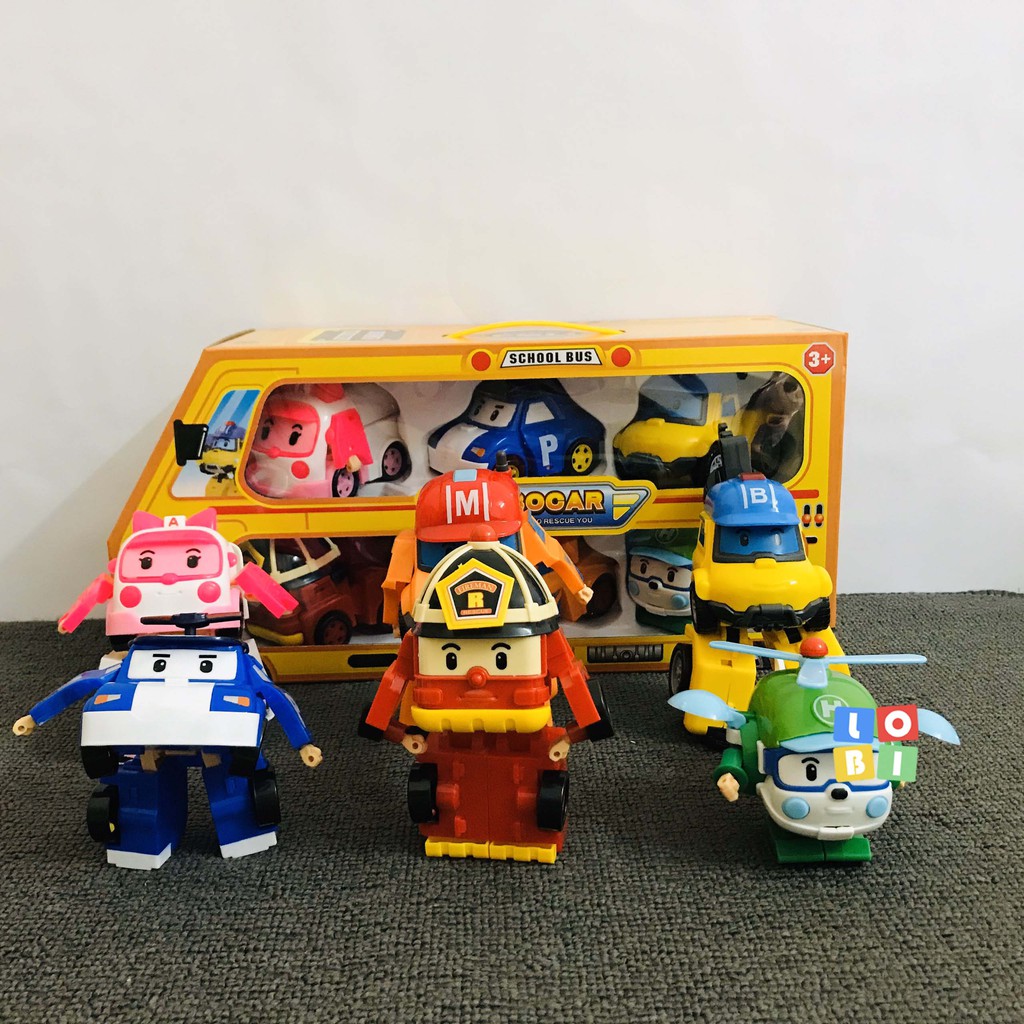 Robocar Poli Robot Biến Hình Siêu Xe Robot 6 Trong 1- Mô hình xe Bus