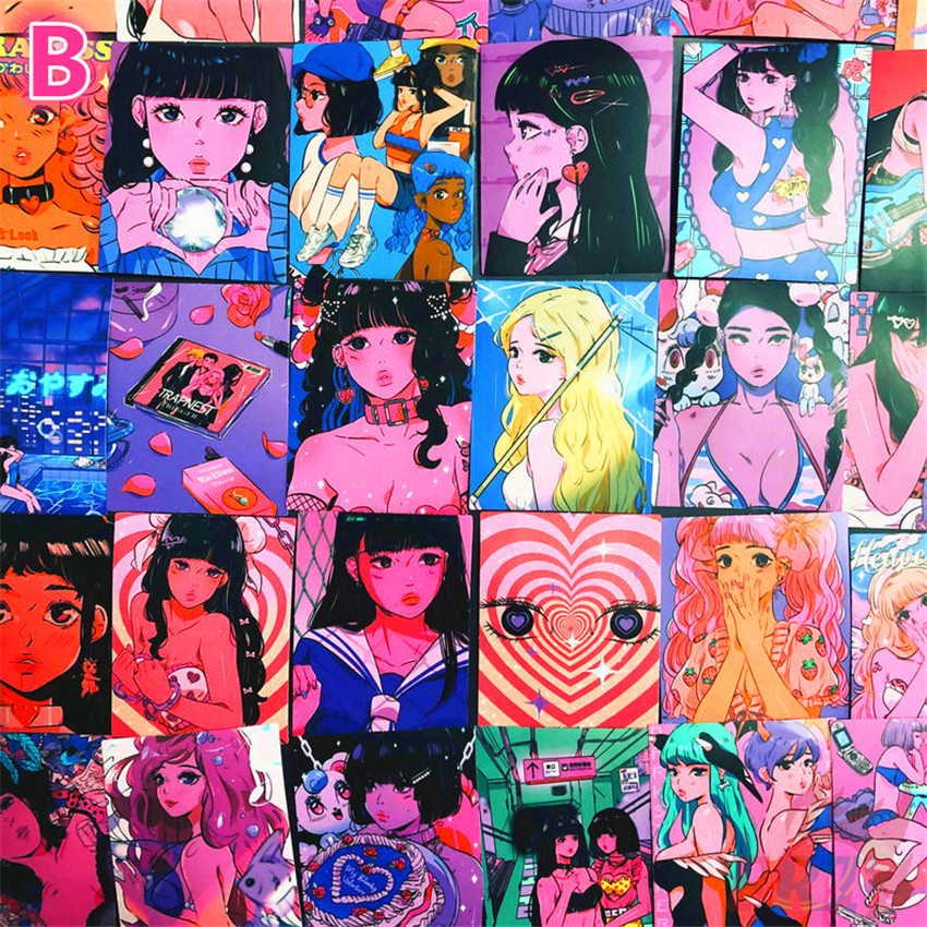 Bộ Sticker Dán Tường Chống Nước Diy Hình Cô Gái Tokyo Girl (A-20; B-30; C-36 cái)