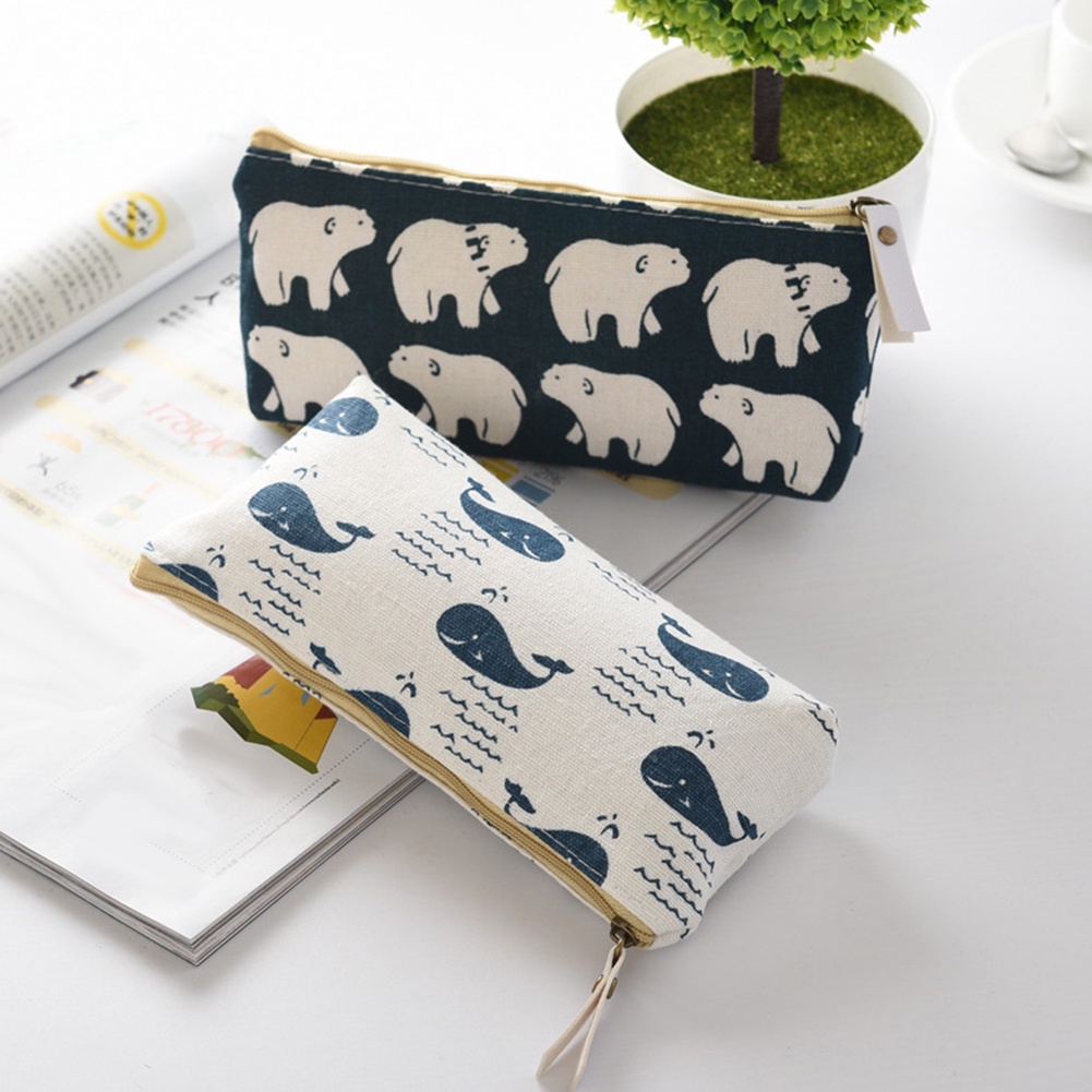 Hộp bút chất liệu vải cotton mềm họa tiết hoạt hình dễ thương