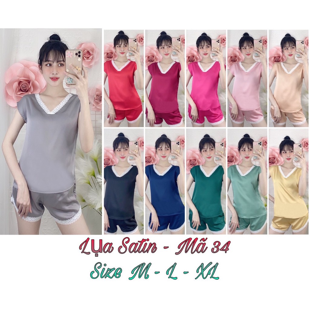 HOT - HOT - HOT - HÀNG MỚI VỀ PIJAMA LỤA SATIN CAO CẤP ĐÙI CỔ REN ĐƯỢC ƯA CHUỘNG NHẤT 2020