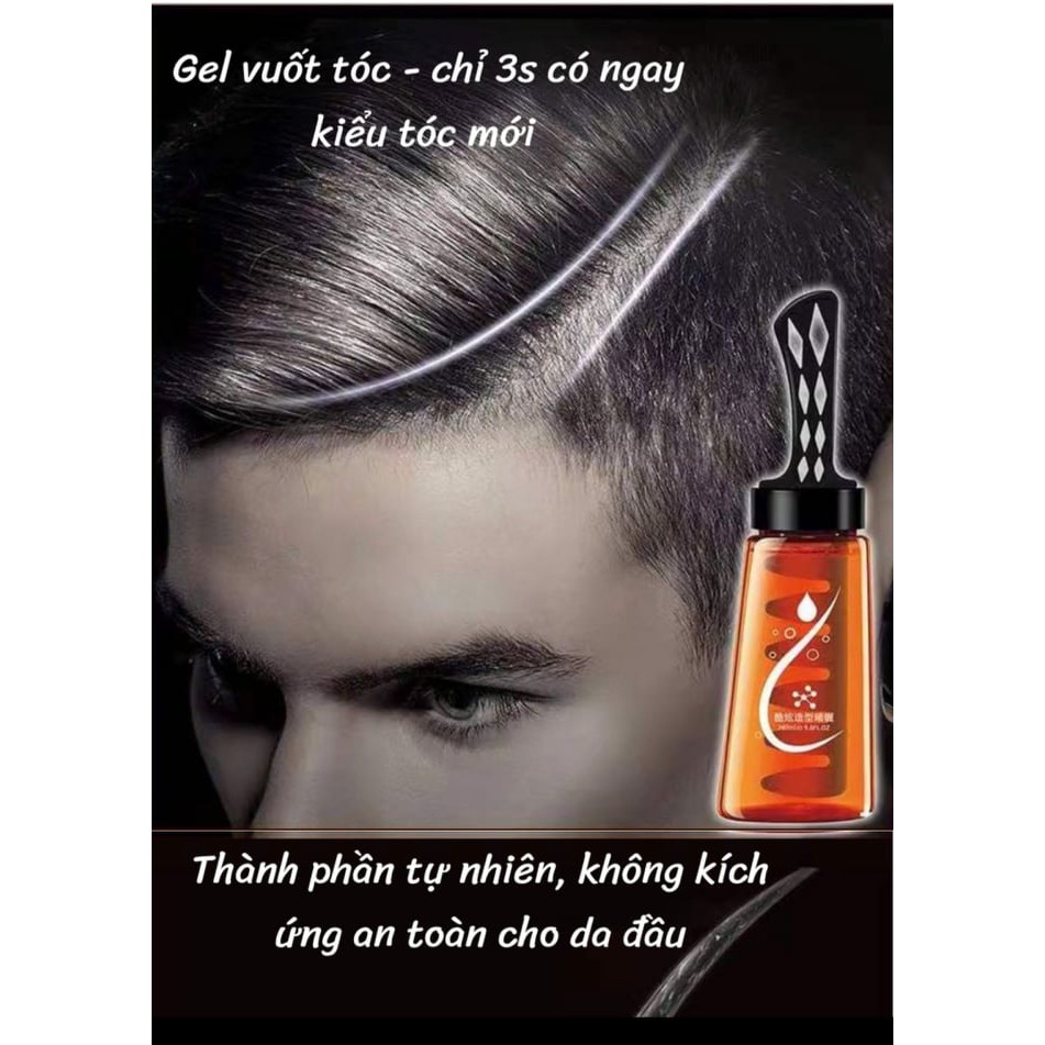 Gel Vuốt Tóc Kèm Lược  Thay Thế Sáp Vuốt Tóc Nam Cao Cấp 280 ML Keo Tóc Thân Thiện Với Mọi Loại Tóc