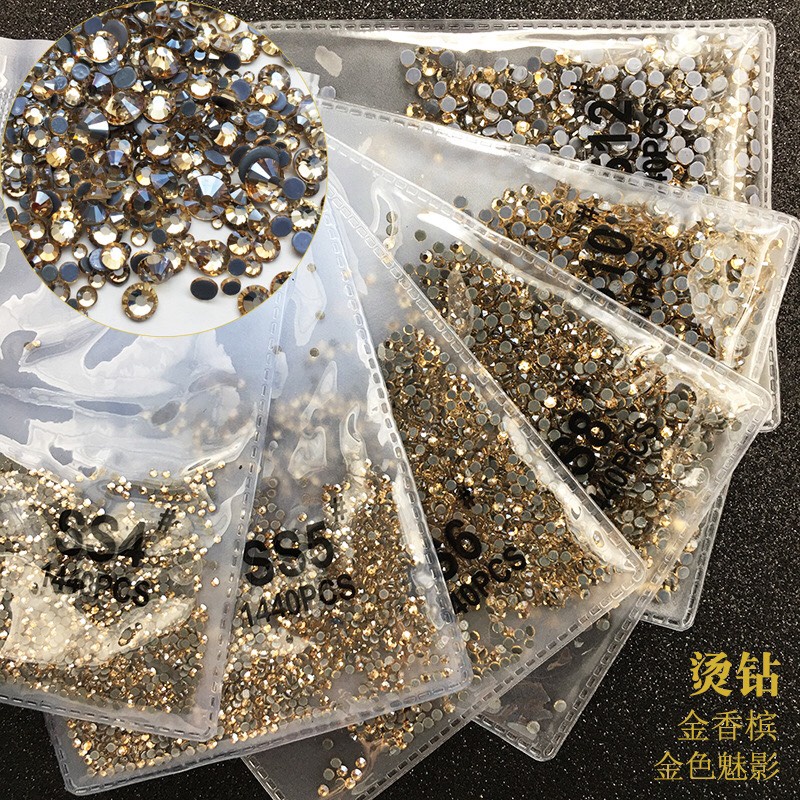 Đá chân keo mix size màu trà 100 viên