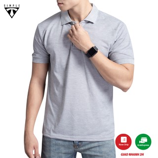 Áo Polo Nam cổ bẻ TSIMPLE cổ trụ tay lỡ vải thun cá sấu Cotton thời trang, chuẩn form, sang trọng lịch lãm màu Xám