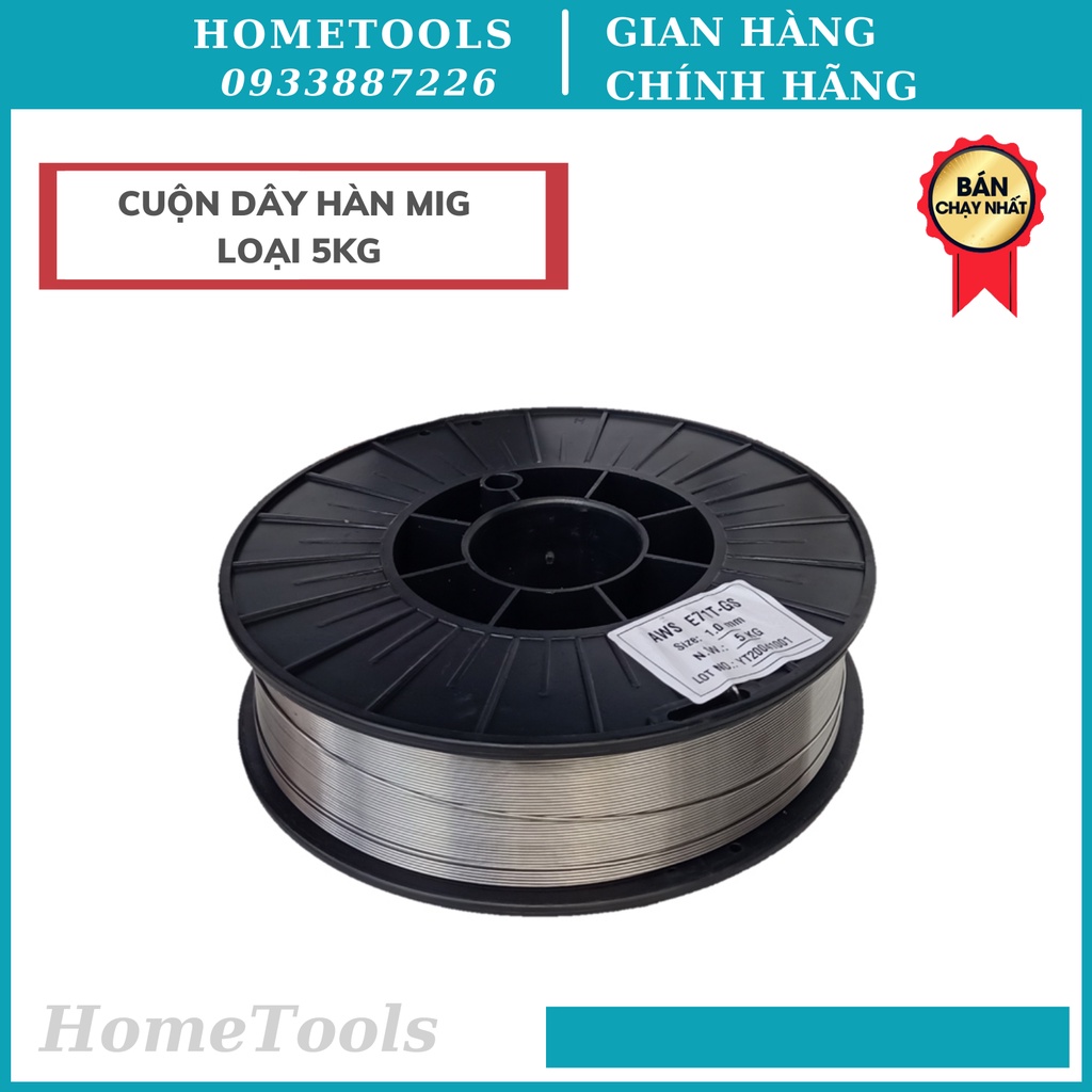Cuộn dây hàn MIG loại 5kg không dùng khí chính hãng