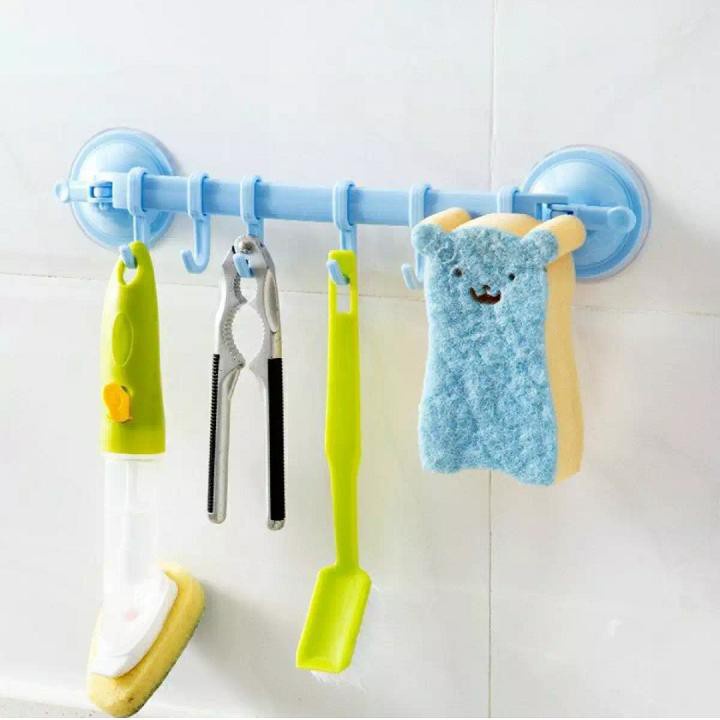 ❌GIÁ SỈ❌Thanh treo 6 móc đa năng hút chân không 1303