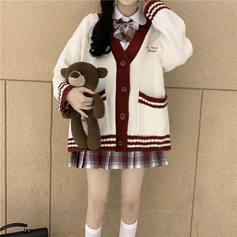 Áo khoác cardigan len nữ cổ V 2 màu có túi Quảng châu cao cấp thu đông mới nhất 2022 phong cách Hàn Quốc Kozoda AC73
