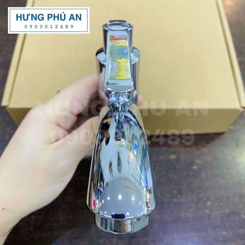 Vòi lavabo lạnh inox mạ Crom cao cấp kèm dây cấp nước