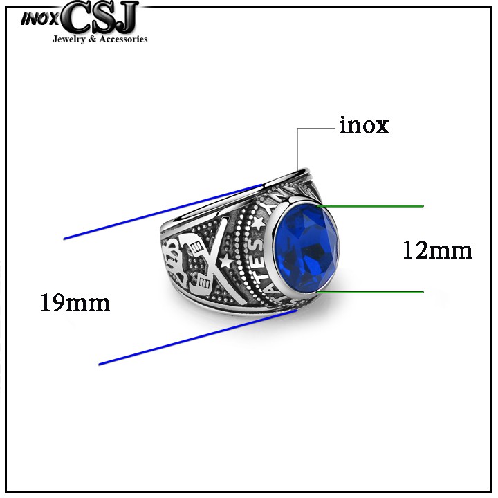 Nhẫn inox cao cấp đính đá siêu đẹp, bền màu, chuẩn thời trang - tặng hộp đựng xinh xắn