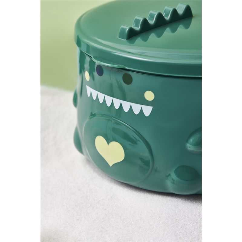 Bát Ăn Mì Ăn Liền Bằng Thép Không Gỉ 304 Hình Khủng Long Dễ Thương