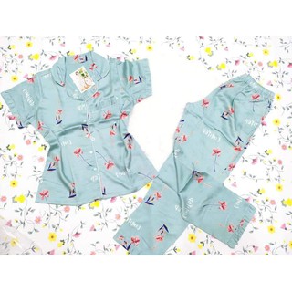 bộ lụa satin quần dài áo cộc