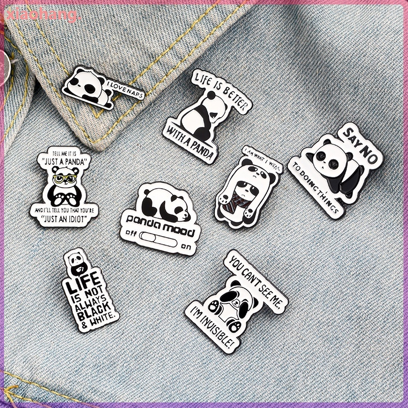 Ghim cài áo trang trí hình gấu trúc hoạt hình đáng yêu