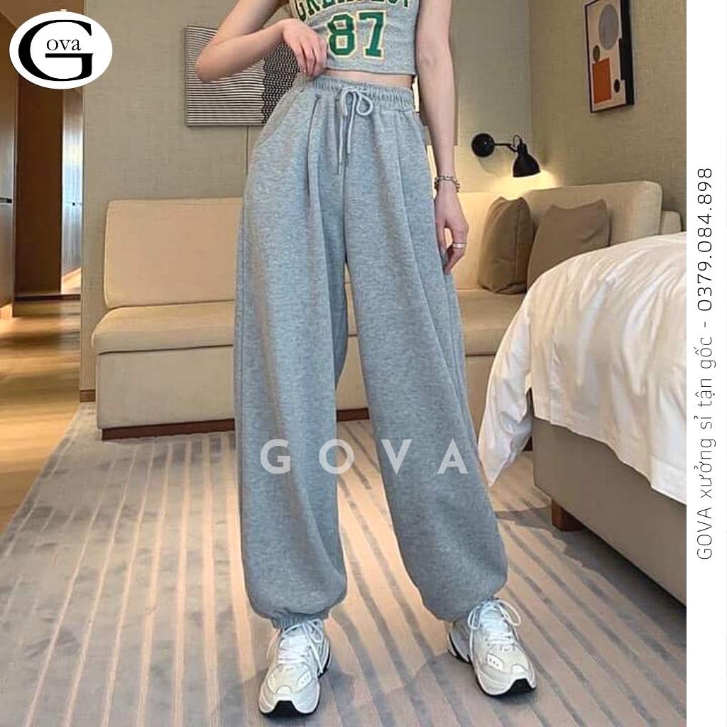 Quần nỉ JOGGER TRƠN BASIC quần nỉ DA CÁ ống bom unisex 2 màu siêu hot GOVA