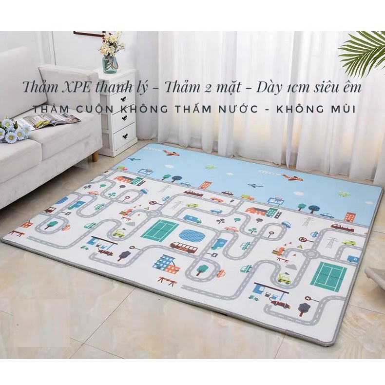 Thảm xốp cho bé XPE 2 mặt gấp gọn Sale Giá Sốc, Thảm chơi cho bé chống nước dày 1cm cao cấp