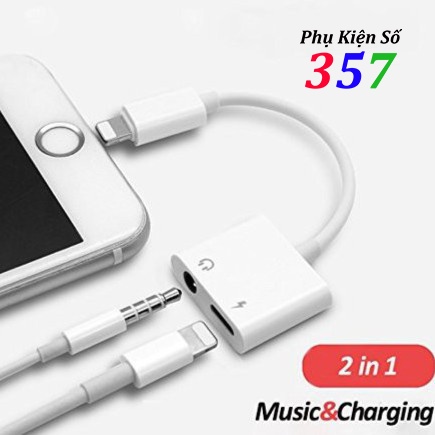 Jack chia cổng ip,Chuyển Đổi sang Tai Nghe 3.5mm Và Sạc Cho IP6/6P/7/7P/8/X/Xs/XMAx