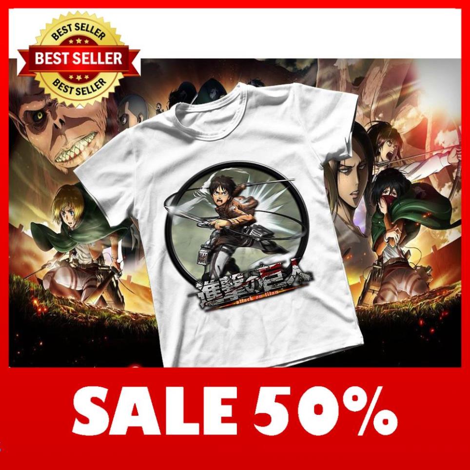 Áo thun Cotton Unisex - Anime - Attack on Titan - Eren Jeager
