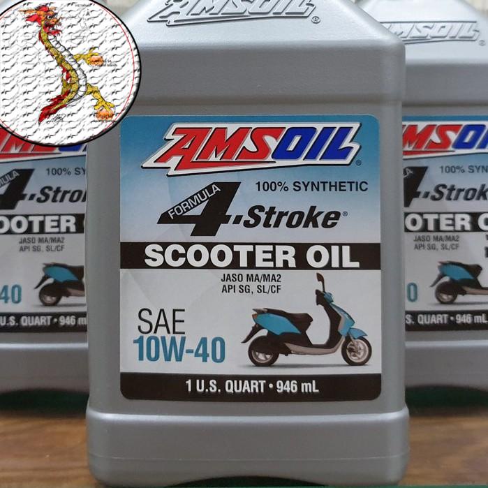 [FREE SHIP]  Nhớt Amsoil Synthetic Scooter 10w40 946ml, nhớt xe tay ga Amsoil 10W40 sản phẩm cho xe ga của Mỹ