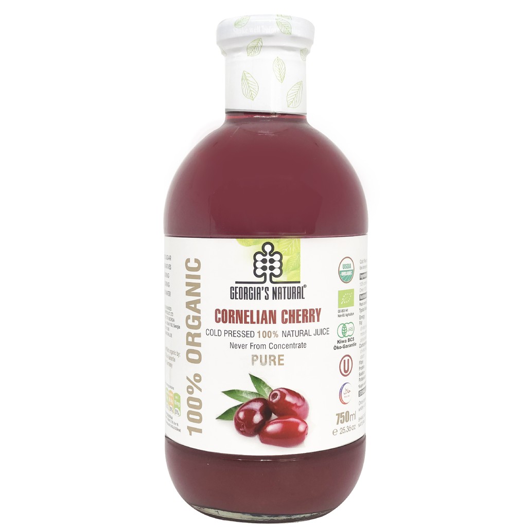 Nước Ép 100% Hữu Cơ Anh Đào Cornelian- ORGANIC Pure Cornelian Cherry Juice - 300ml &amp; 750ml