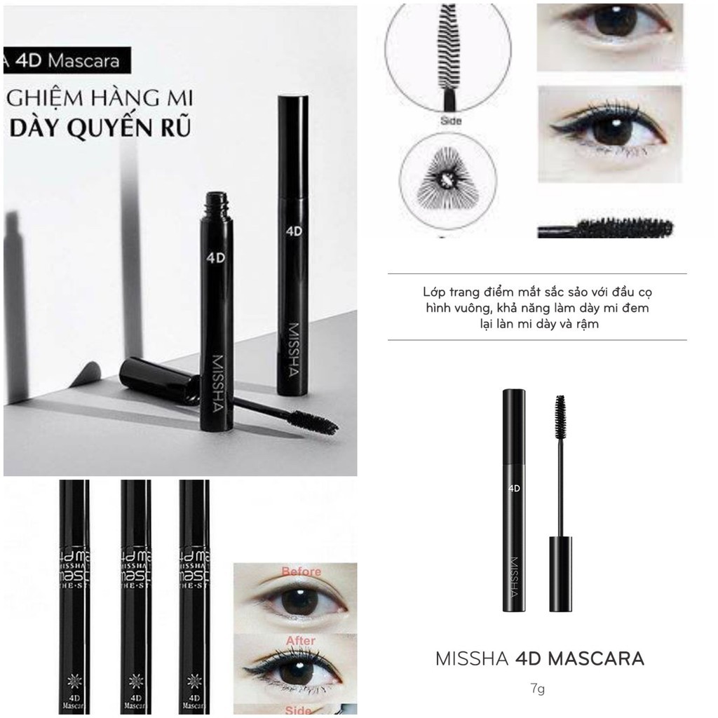 Chuốt Mi Missha , Dày Mi , Dài Mi , Cong Mi , Lâu Trôi The Style 4D Mascara [ Hàn Quốc Chính Hãng ] | BigBuy360 - bigbuy360.vn