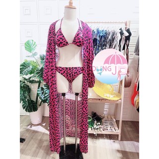 sét bikini beo hồng + choàng