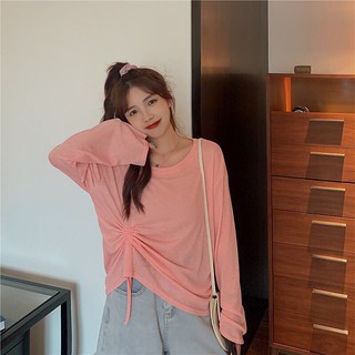 Áo thun giấy dài tay rút eo freesize chất mịn và mát