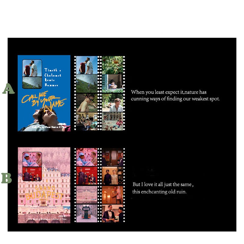 Nhãn dán PET hình phim cổ điển trang trí album/điện thoại/sổ nhật ký diy