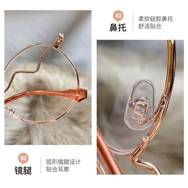 COD Kính Gọng Tròn Kim Loại Chống Ánh Sáng Xanh Thời Trang Hàn Quốc Cho Nam Nữ
