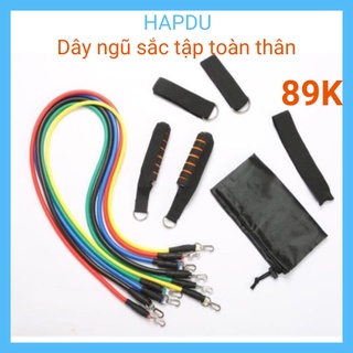 Dây ngũ sắc kháng lực tập gym thể hình đa năng tại nhà chất liệu cao su siêu bền HAPDU