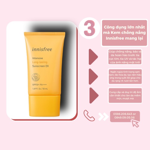 Kem Chống Nắng Innisfree Intensive Sunscreen SPF50+ PA++++ 50ml KCN492