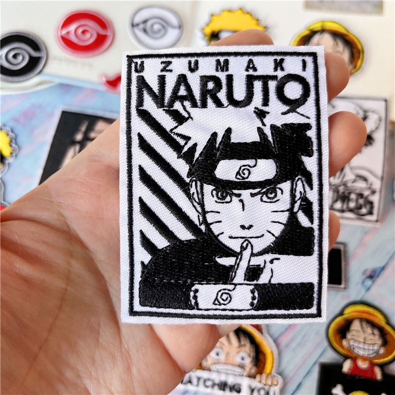 ♥ Miếng Vá Ủi Hình Nhân Vật Hoạt Hình One Piece ♥ 1 Sticker Ủi Thêu Hình Luffy Chopper Akatsuki Sharingan