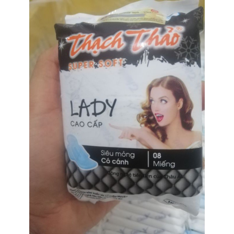 Combo 10 gói Băng vệ sinh Thạch thảo lisa có cánh 8 miếng ban ngày
