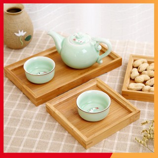 Khay trà gỗ tre cao cấp bằng chất liệu gỗ tre kháng khuẩn, kháng mốc, tối giản hiện đại [GIÁ SẬP SÀN]