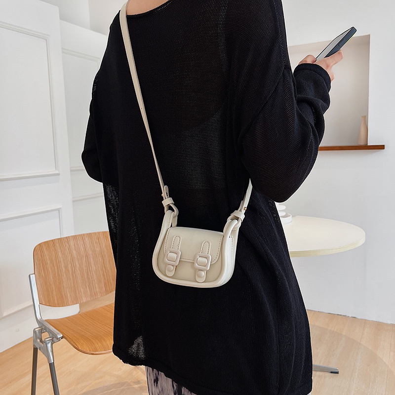 Túi Đeo Chéo mini Màu Trơn Phong Cách retro Thời Trang Mùa Hè 2022 Dành Cho Bạn Nữ
