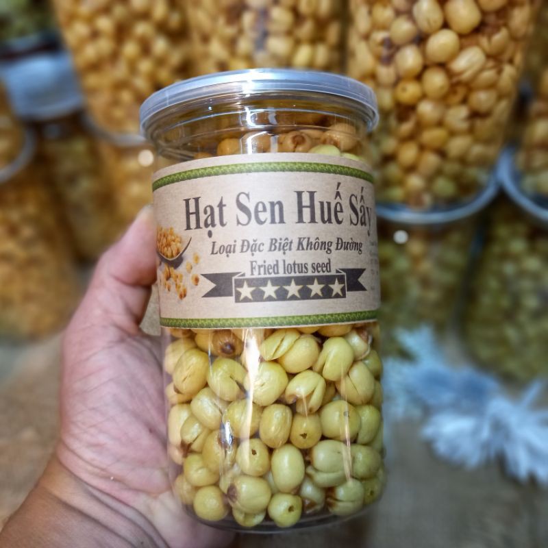 Hạt Sen Huế Sấy Giòn Không Đường Hủ pet 250gr