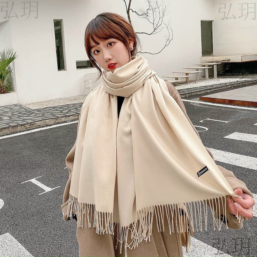 Khăn Quàng Cổ Cashmere Chất Len Tăm Mềm Mịn Hàng Loại 1 Cao Cấp Màu Trơn Khăn Choàng Giữ Ấm Mùa Đông Cho Nam Nữ