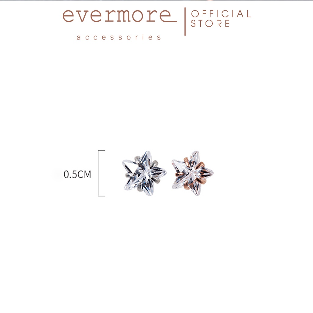 Bông tai bạc EVERMORE, khuyên tai sao băng bạc Ý 925 nguyên chất, phong cách minimalism, thanh lịch - H009