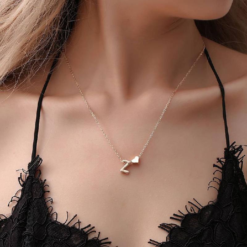 Vòng cổ Mạ Vàng / Bạc Mặt Hình Trái Tim Nhỏ Khắc Chữ