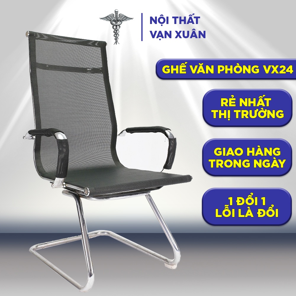 Ghế văn phòng VX24 ghế làm việc chân quỳ lưng cao lưới - Nội Thất Vạn Xuân