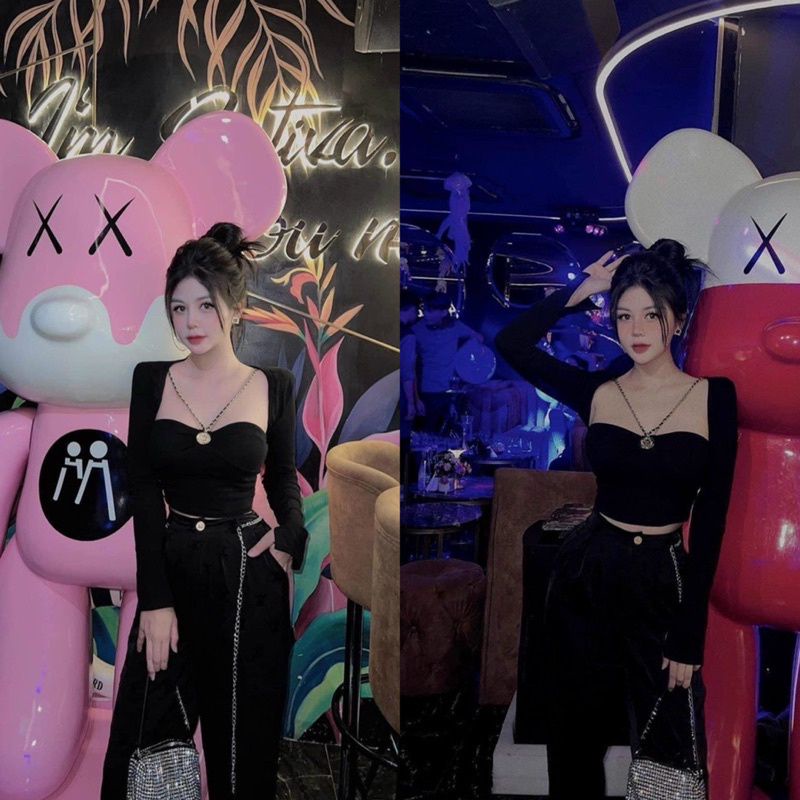 Áo cúp phối xích kèm khoác sang chảnh ( tự chụp trải sàn )