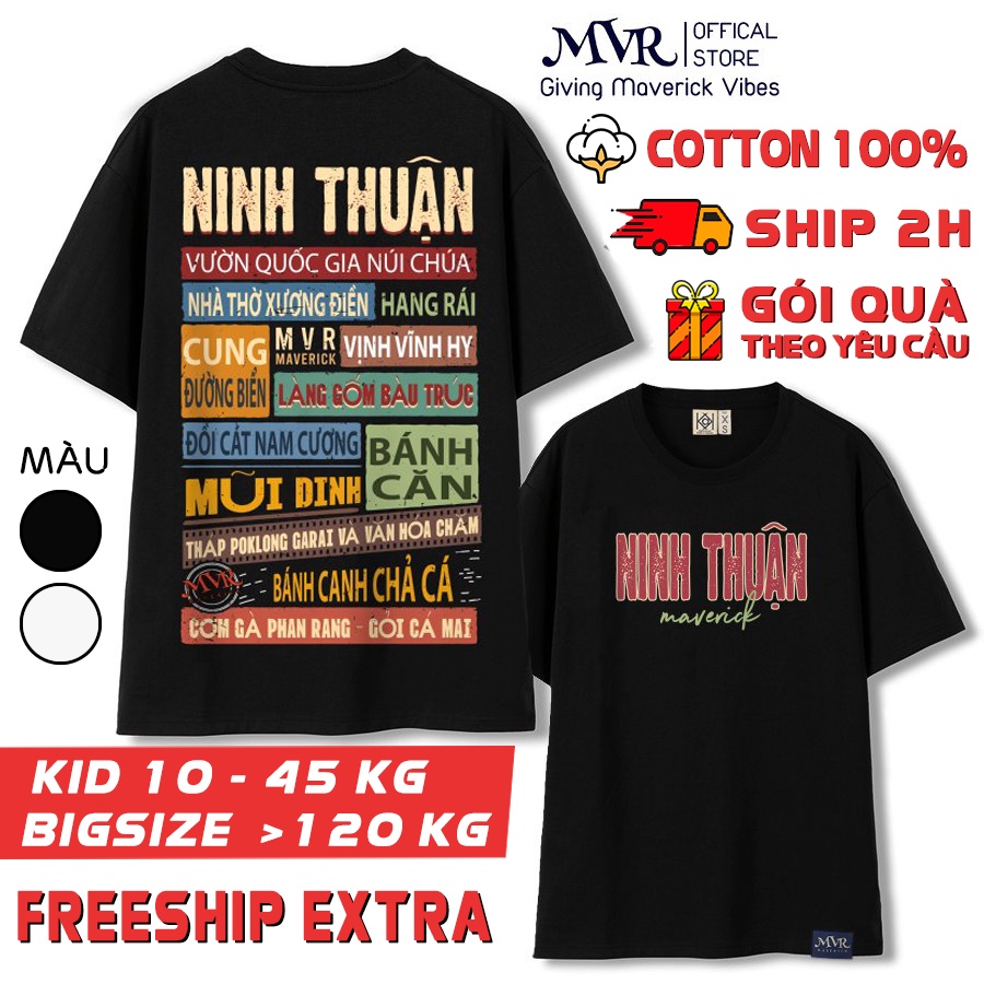Áo thun Ninh Thuận - phông unisex nam nữ vải cotton mát ao cặp lớp nhóm gia đình Ninh Thuan fact UNDER MVR BB4129