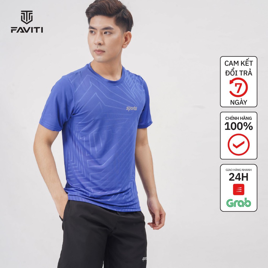 [Mã SKAMFA06 giảm 10% TỐI ĐA 50K đơn0Đ] Áo Thể Thao Nam có cổ tròn ngắn tay thun lạnh đẹp cao cấp FAVITI ATT133