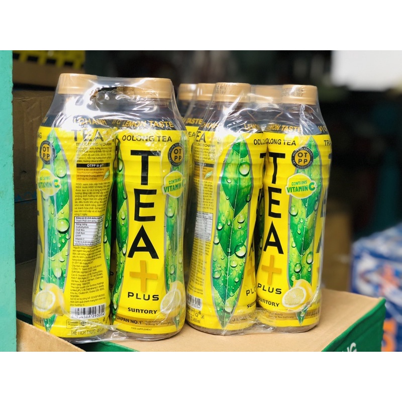 Ô long vị chanh Tea Plus 6 chai/Lốc 455ml Chang's Food