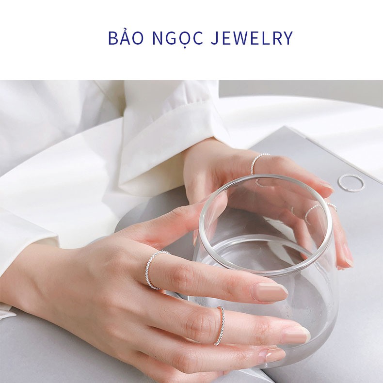 Nhẫn Bạc Nữ Hình Xoắn THiết Kế Đơn Giản Đeo Ngón Út N2462 - Bảo Ngọc Jewelry