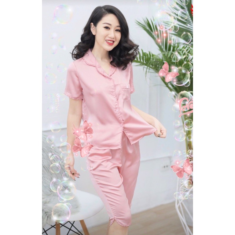 [Mẫu Lửng ] Pyjama Đồ Bộ Bigsize 55-100kg Diện cực Đẹp Chất Satin Cao Cấp