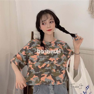 Áo croptop tay lỡ camo - CA04