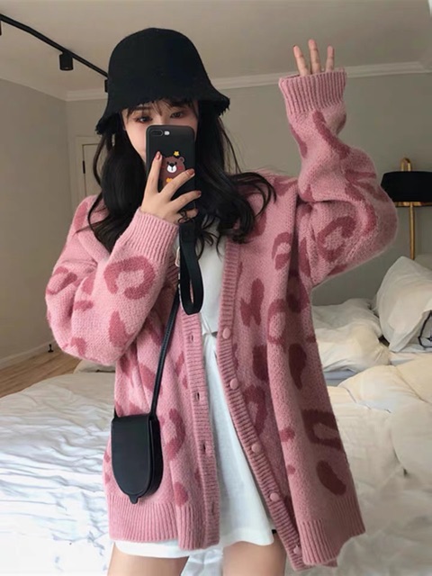 [Sẵn đen] Áo khoác len da báo ullzang | BigBuy360 - bigbuy360.vn