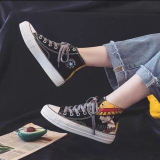 Giày thể thao nữ phản quang gót sau phong cách