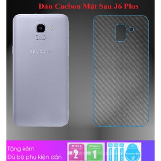 Miếng Dán Full Mặt Lưng Galaxy J6 Plus / J4 Plus 2018 Vân Carbon Chống Vân Tay