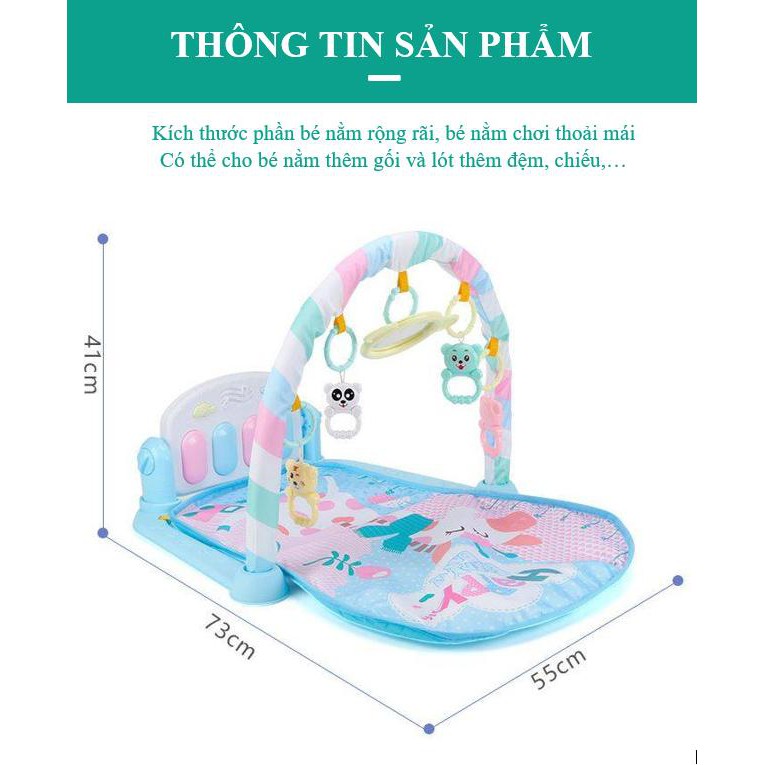 [FREESHIP] Thảm Đàn Piano hình Hươu Happy chính hãng Fisher Price (Đệm Lót)