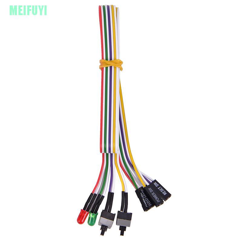Dây Cáp Nguồn Atx Pc 2 Công Tắc On / Off / Reset Có Đèn Led 68cm