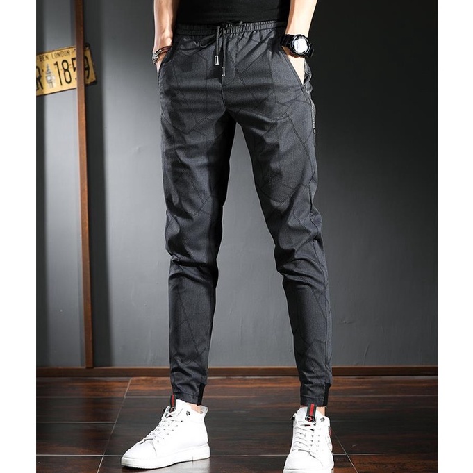 Quần Jogger Nam Ôm Chân Vừa Vặn Eo Co Giãn Phong Cách Hàn Quốc Hợp Thời Trang Mùa Hè Cho Nam